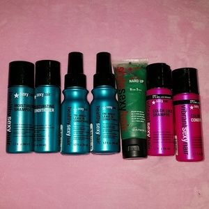 Sexy Hair hair care bundle with striped bag